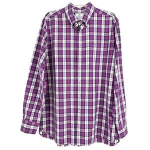 Southern Tide Shirt Mens Large Long Sleeve Plaid Purple White Button Up